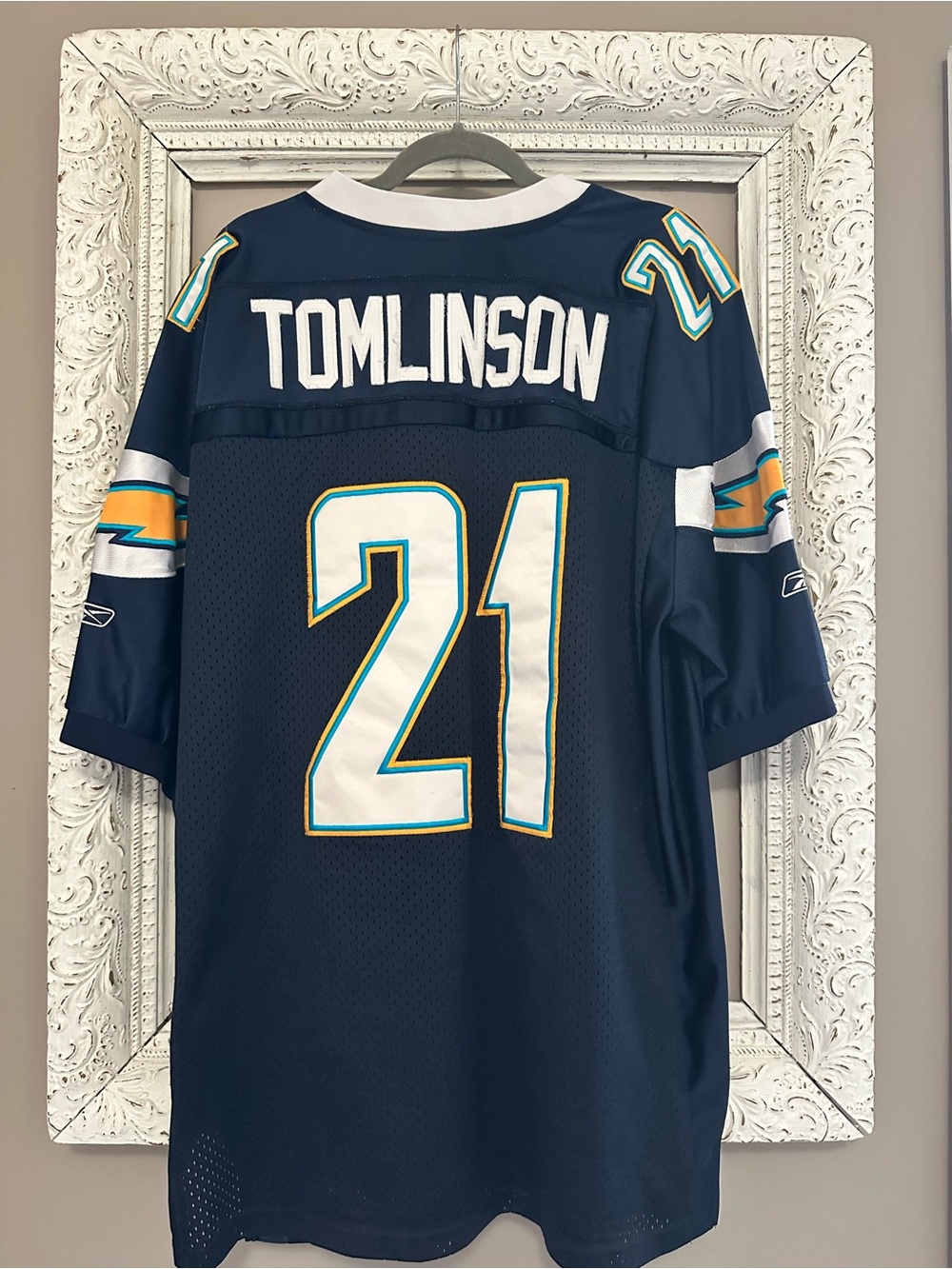 VTG Reebok San Diego Chargers Tomlinson #21 Authentic Stitched Jersey Sz 54